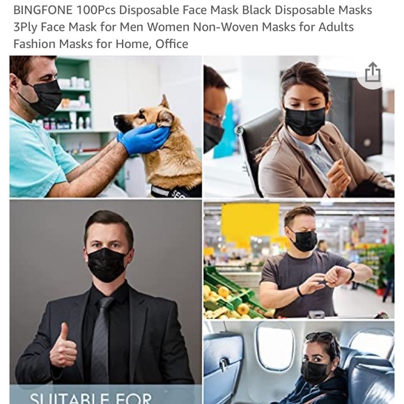 🆕 100 pack⚫️ black mask ⚫️😷 - Picture 6 of 8